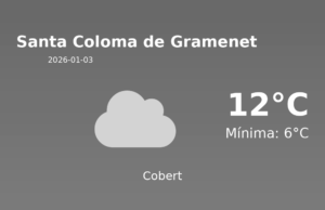 Predicció meteorològica: Santa Coloma de Gramenet, 3 de Gener de 2026