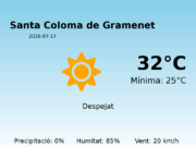 AEMET: El temps per a Santa Coloma de Gramenet – 17 de Juliol de 2026