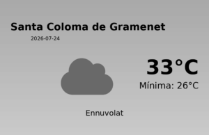 AEMET: El temps per a Santa Coloma de Gramenet – 24 de Juliol de 2026