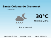 AEMET: El temps per a Santa Coloma de Gramenet – 27 de Juliol de 2026