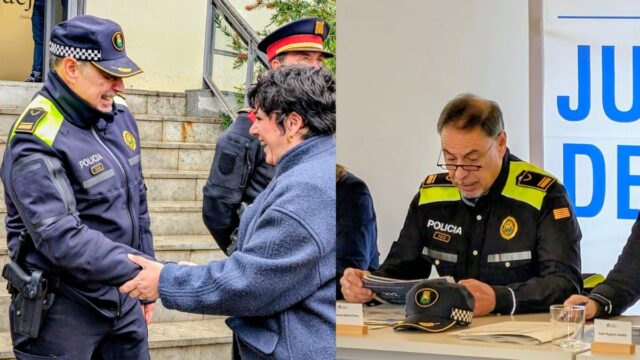 Imatges del comiat a Francesc Barral per la seva jubilació (Policia Local de Santa Coloma de Gramenet)